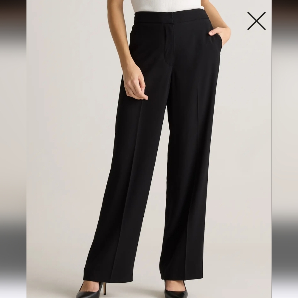 Basler Black Wide Leg Pants Elegant Mid-Waisted Design.